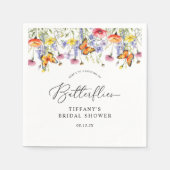 キュートワイルドフラワーズバタフライフローラブライダルシャワー スタンダードカクテルナプキン (正面)