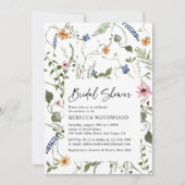 キュートワイルドフラワーズボホシックブライダルシャワー 招待状 (正面)