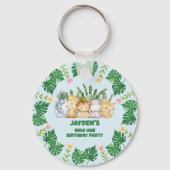 キュートワイルドワンジャングルサファリアニマル誕生日 キーホルダー (裏面)