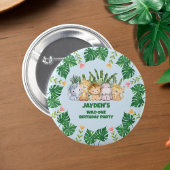 キュートワイルドワンジャングルサファリアニマル誕生日 缶バッジ