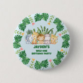 キュートワイルドワンジャングルサファリアニマル誕生日 缶バッジ (正面)