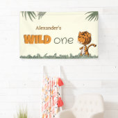 キュートワイルドワンジャングルサファリグリーン誕生日 横断幕 (インサイチュ)