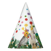 キュートワイルドワントロピカルパロッツ&紙吹雪誕生日 パーティーハット (左)