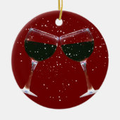キュートワインカントリークリスマスオーナメント セラミックオーナメント (正面)