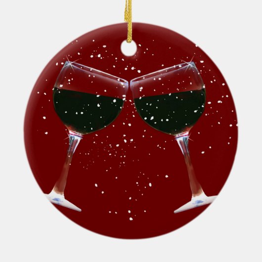 キュートワインカントリークリスマスオーナメント セラミックオーナメント (裏面)