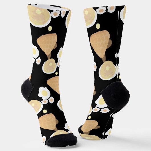 キュートワッフルパンケーキエッグブレックファーストビュッフェパーティーS ソックス (傾斜あり)