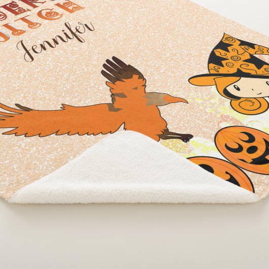 キュートワンダリングリトルウィッチジャックコーブタイポグラフィ シェルパブランケット (3/4)