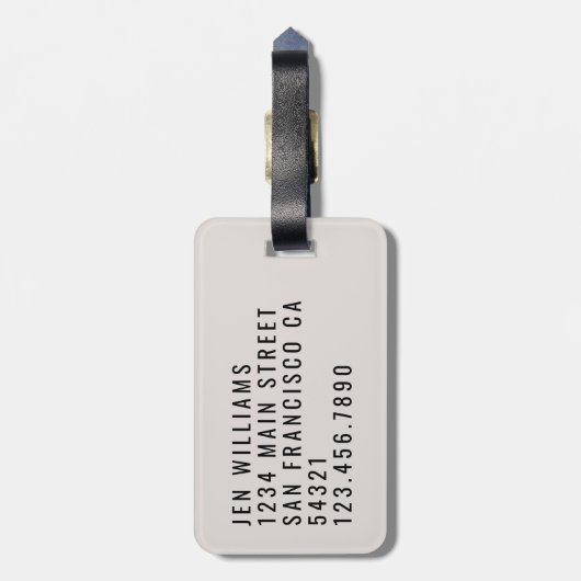 キュートワンダーラスト飛行機トラベルピンクグレー ラゲッジタグ (裏面縦)