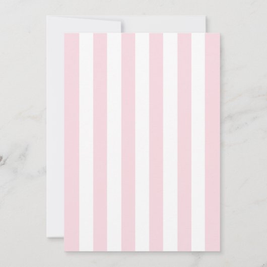 キュートワン間抜けグースピンクボウファースト誕生日 招待状 (裏面)