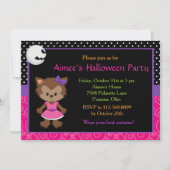 キュートワーウルフガールハローウィンパーティ 招待状 (正面)