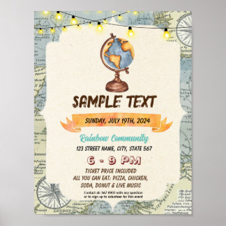 キュートワールドグローブテーマチラシ ポスター