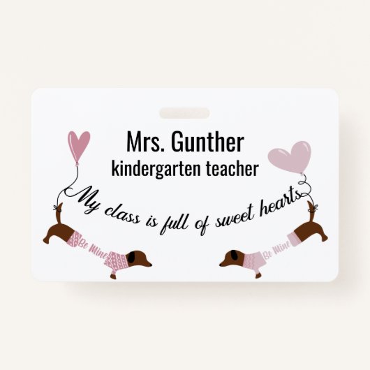 キュートヴァレンティーンズデイスクール先生 バッジ (正面)