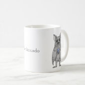 キュートヴァンパイアこうもりwithコーヒーおもしろい名前をカスタムする コーヒーマグカップ (正面右)