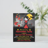 キュートヴァンパイアガールアンドキャッスルハロウィーン誕生日 ポストカード (スタンド正面)