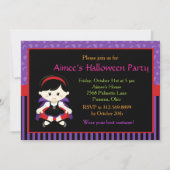 キュートヴァンパイアガールハローウィンパーティ 招待状 (正面)