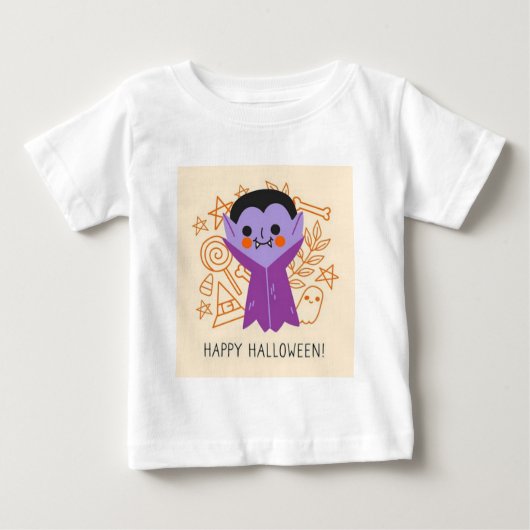 キュートヴァンパイアドラキュラハロウィーン ベビーTシャツ (正面)