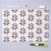 キュートヴァンパイアパンダこうもり幽霊ホワイトハロウィーン 薄葉紙 (クラフト)