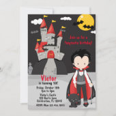 キュートヴァンパイアボーイハロウィンキッズ不気味招待状 招待状 (正面)