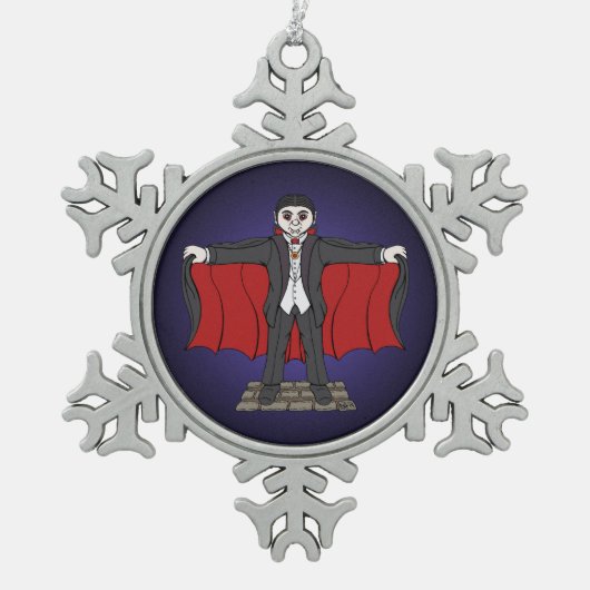 キュートヴァンパイア/ドラキュラ スノーフレークピューターオーナメント (正面)