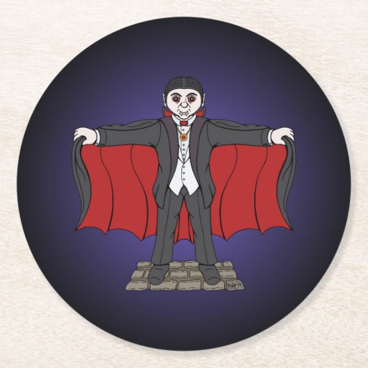 キュートヴァンパイア/ドラキュラ ラウンドペーパーコースター (正面)