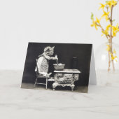 キュートヴィンテージおもしろいキッテンベーキングと料理 カード (黄色い花)