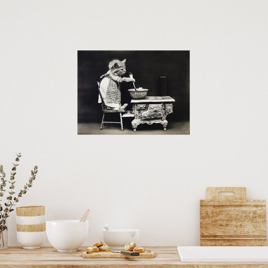 キュートヴィンテージおもしろいキッテンベーキングと料理 ポスター (キッチン)