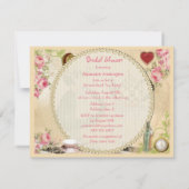 キュートヴィンテージアリスインワンダーランドブライダルシャワー 招待状 (裏面)