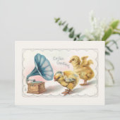 キュートヴィンテージイースターチックスと蓄音機 シーズンカード (スタンド正面)