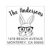 キュートヴィンテージイースターバニー差出人住所 セルフインキングスタンプ (デザイン)