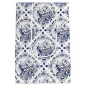 キュートヴィンテージオランダウィンドミルセーロボートデルフトブルー ミディアムペーパーバッグ (裏面)