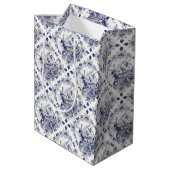 キュートヴィンテージオランダウィンドミルセーロボートデルフトブルー ミディアムペーパーバッグ (裏面アングル)