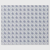 キュートヴィンテージオランダウィンドミルセーロボートデルフトブルー ラッピングペーパー (フラット)