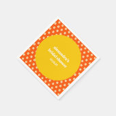 キュートヴィンテージオレンジデイジーブライダルシャワーカスタム スタンダードカクテルナプキン (角)