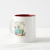 キュートヴィンテージキャンパーアンドキャンプ引用文 ツートーンマグカップ (正面左)