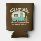 キュートヴィンテージキャンパーアンドキャンプ引用文 缶クーラー (正面)