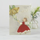 キュートヴィンテージクリスマスエンジェルリングや輪ベル シーズンカード (スタンド正面)