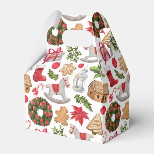 キュートヴィンテージクリスマステーマ フェイバーボックス (正面サイド)