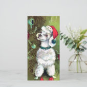 キュートヴィンテージクリスマスプードルブレイクオーナメント シーズンカード (スタンド正面)