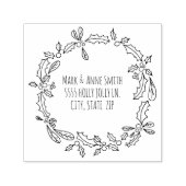 キュートヴィンテージクリスマスホリーベリー差出人住所 セルフインキングスタンプ (デザイン)