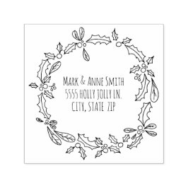 キュートヴィンテージクリスマスホリーベリー差出人住所 セルフインキングスタンプ