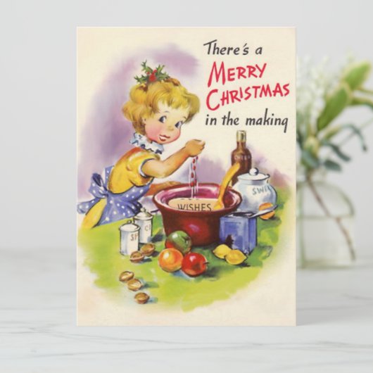 キュートヴィンテージクリスマスレディベーキング シーズンカード (スタンド正面)