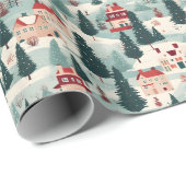 キュートヴィンテージクリスマスヴィレッジ ラッピングペーパー (ロールコーナー)