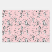 キュートヴィンテージケルビキュピッドエンジェルスフローラトイル ラッピングペーパーシート (正面2)