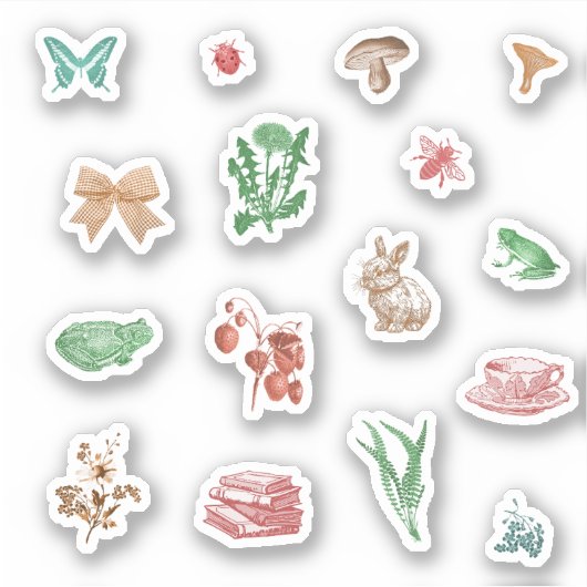 キュートヴィンテージコテージコアエステティックセット シール (正面)