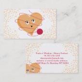 キュートヴィンテージスタイルハート編み物かぎ糸 名刺 (正面/裏面)