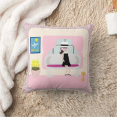 キュートヴィンテージステファニースワンキーレトロキャラクターアート クッション (ブランケット)