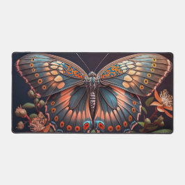 キュートヴィンテージバタフライイラストレーション デスクマット