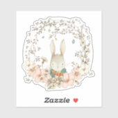 キュートヴィンテージバニーボタニカル花模様男の赤ちゃん シール (シート)