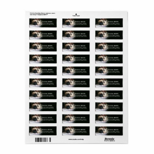 キュートヴィンテージパグカスタム差出人住所ラベル ラベル (フルシート)