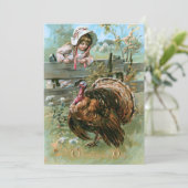 キュートヴィンテージファームガールと感謝祭トルコ シーズンカード (スタンド正面)